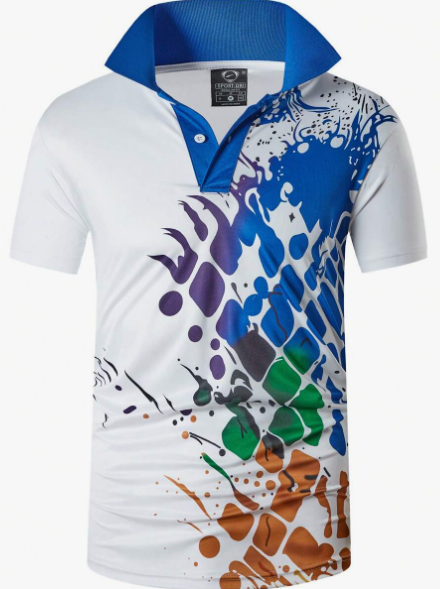 1pc Men's Short Sleeve Dry Fit Athletic Polo Shirt For Tennis/Badminton/Golf/Bowling, Slim Fit, Quick-Dry Fabric 348