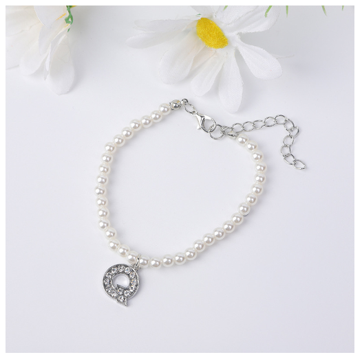 26 Letters Alphabet Initials Pearl Beaded Bracelet Bangle Women Jewelry Gift New