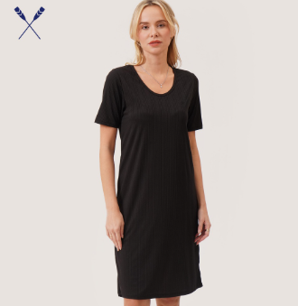 Regatta Rib T-Shirt Dress For Women Black/Rust