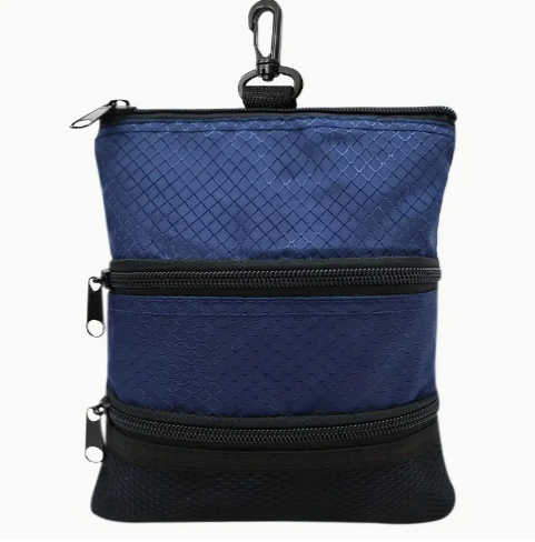 Golf Pouch With Clip, Zipper Golf Ball Bag With 3 Pockets, Golf Accessories Pouch For Storing Balls, Tees, Mobile Phone, Keys, Cards And Cash, Gift For Golfers