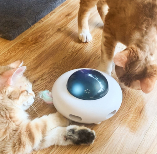 UFO Cat Teaser Toys Automatic Feather Random Interactive Electric Toys for Kittens Cat Intelligent