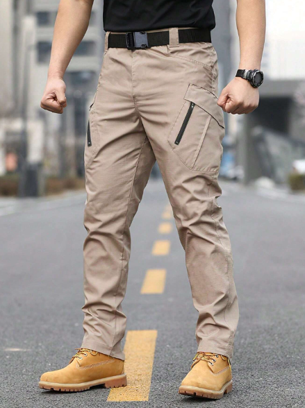 Manfinity Homme Men's Plus Size Simple Solid Color Daily Wear Pants