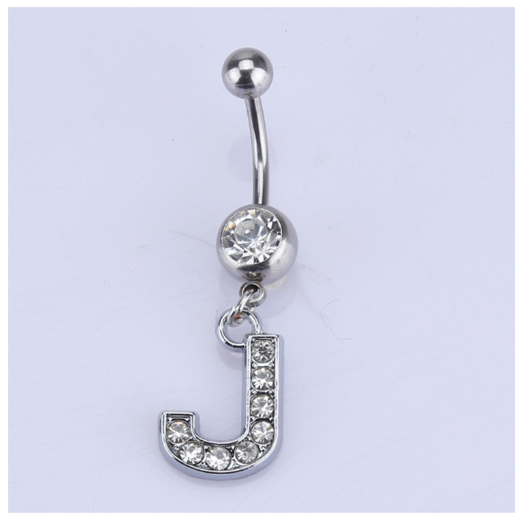 Body Piercing Drop Dangle Belly Button Rings Navel 26 Letter Ring Jewelry Sexy J