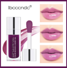 IBCCCNDC Lip Oil Plumping Crystal Jelly Moisturizing Lip Gloss 6ML Berry