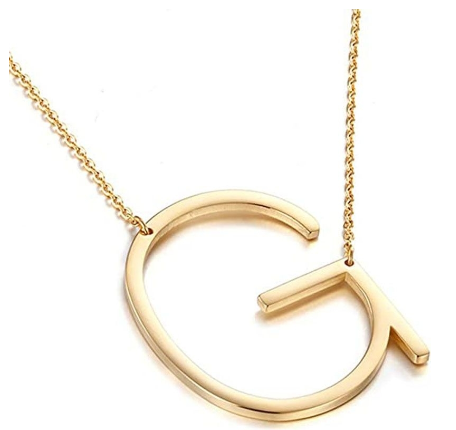 Stainless Chain with Letter Pendant Necklace G
