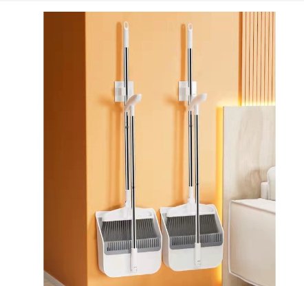 Foldable Sturdy & Durable Plastic Long Handle Broom And Dustpan Standing Broom