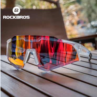 Rockbros Cycling Glasses Shades Photochromic Polarized Built-In Myopia Frame Men Women's Windproof Unisex Bicycle