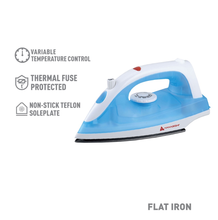 Hanabishi Flat Iron HI89 Light weight Non-stick Teflon Soleplate with Spray