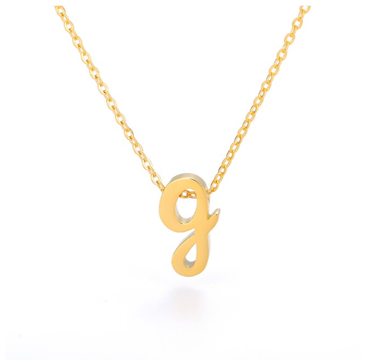 Maxzone Tiny Initial Letter Necklaces For Women Stainless Steel Old English Letter Vintage Necklace Boho Birthday Gothic Jewelry Gift G