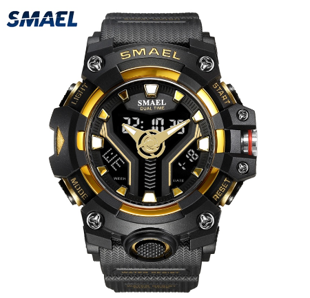 SMAEL Men Watch Top Fashion Sport Brand Casual Chrono Calendar LED Digital Men's Watches Male Military Waterproof 8075 05