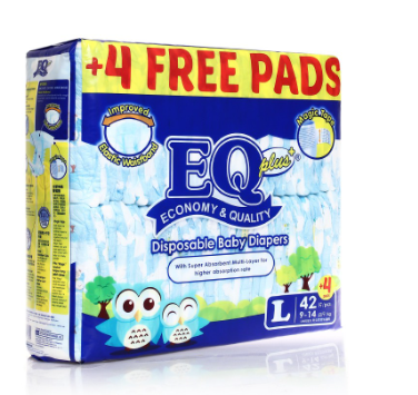 Eq Plus Tape Baby Diapers Jumbo Pack Large 42's