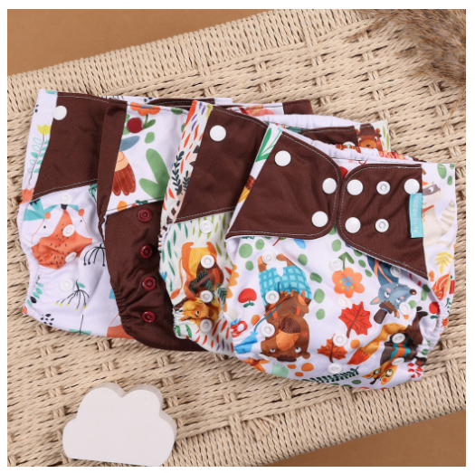 Happyflute Eco-Friendly Cloth Diaper Ecological Baby Diapers 4Pcs Set 1