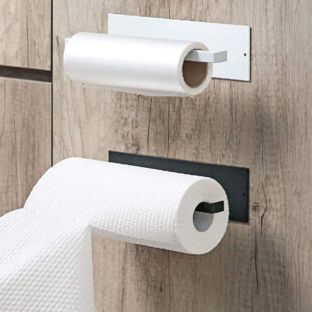 Towel Holder Kitchen Self adhesive Accessories Under Cabinet Paper Roll Rack Tissue Hanger Storage