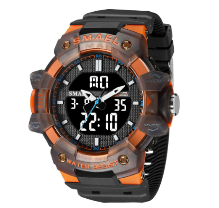SMAEL Top Brand Sports Men's Watches Waterproof Stopwatch Week Alarm Clocks Male Digital Dual Time Display Wristwatch M1