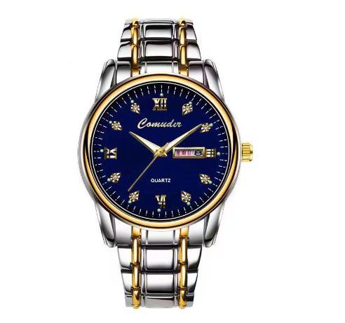 Binbond Original Luxury Men's Watch Gold Luxury Stainless Steel Waterproof Business Luminous Calendar Men's Watch M4