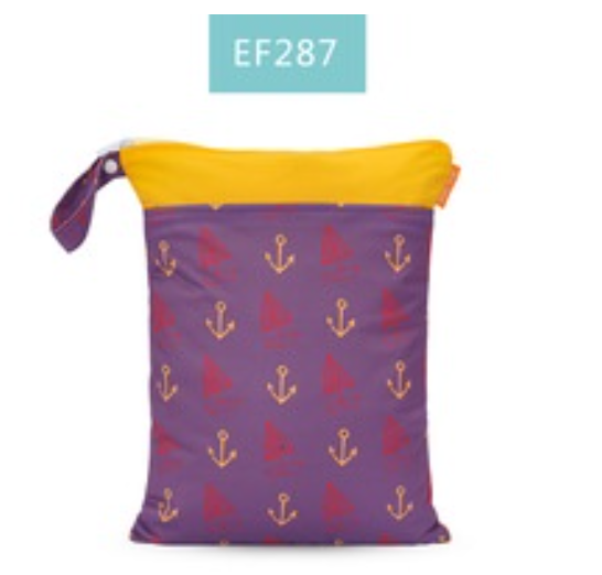 Happyflute 1PC Reusable Waterproof Fashion Prints Wet And Dry Diaper Bag Double Pocket Cloth Handle Wetbags DB21