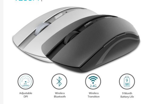 Rapoo 7200M Silent Bluetooth Optical Wireless Mouse 1600DPI USB 2.4G