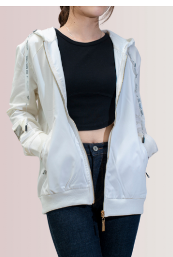 Women's 2-Layer Wide Form Waterproof Silver Coated Windbreaker With A Hat