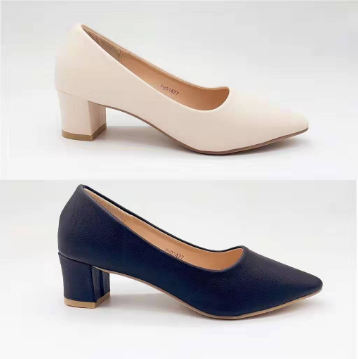 Women's Leather Heeled Low Heel Office Work Shoes1.8inch