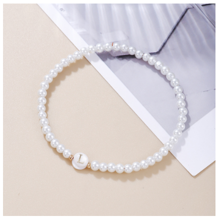 26 Letter Pearl Bracelet for Women Men Fashion Handmade Elastic Friendship Wristband Gift Jewelry L