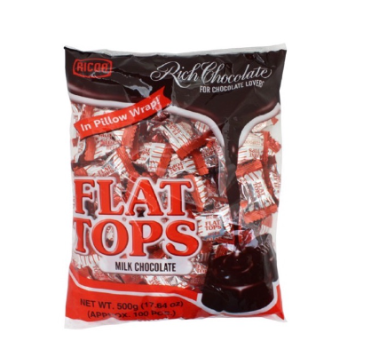 Ricoa Flat Tops Milk Chocolate 500g