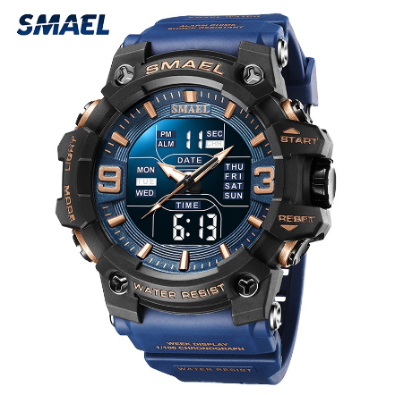 Original Luxury Fashion Men's Watch Sports Fashion Casual Watch Waterproof Luminous Silicone Watch BLUE
