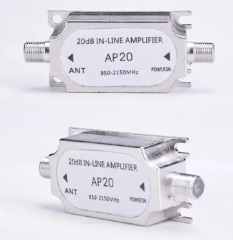 Satellite 20Db Gain Inline Amplifier Signal Booster 950-2150MHZ AMP Directv FTA RG6 Cables Channel Strength