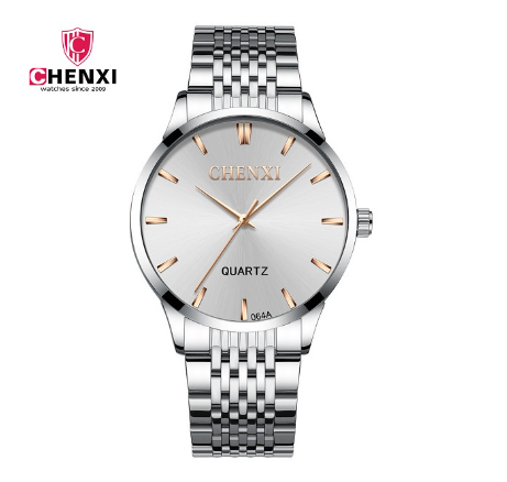 CHENXI Famous Brand Original Brand Stainless Steel Quartz Watch Men's Business Analog Watch Silver Strap 2 Color Dial Watch M6