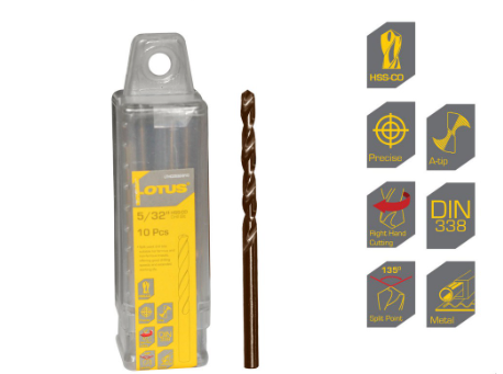 Lotus Drill Bit HSS-CO 3.5 5/32" LTHC0532-B10 - Drill Accessories