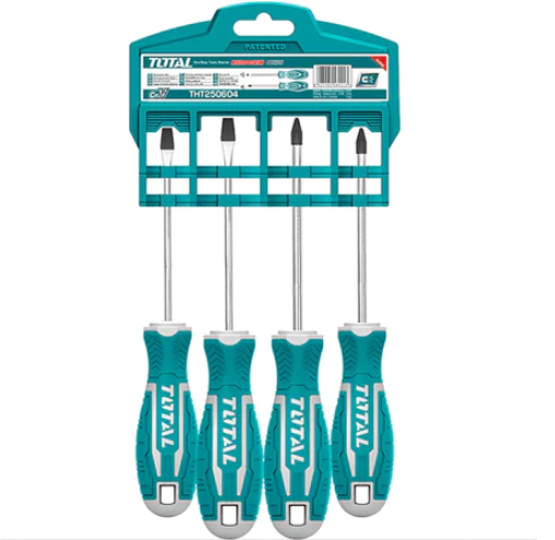 TOTAL Tools 4PCS Screwdriver SET THT250604 Phillip/ Flat Head Screwdriver Turn Screw
