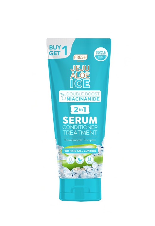 Fresh Hairlab Jeju Aloe Ice Double Boost Niacinamide 2 in 1 Serum Conditioner Treatment 200ml