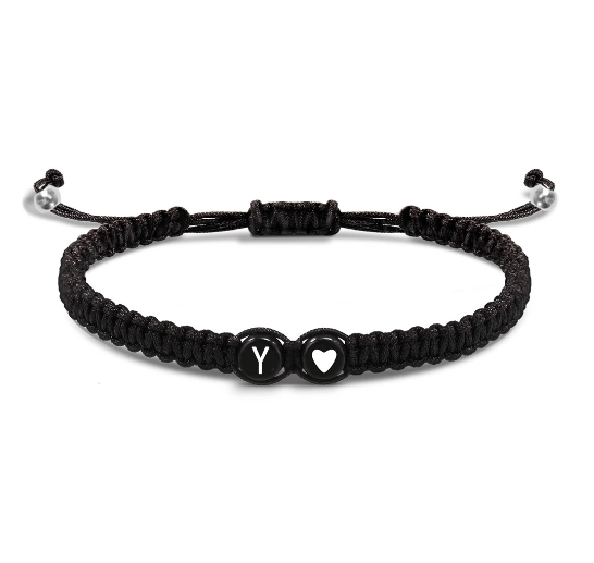 Tala for you Letter Initial Couple Bracelets Handmade Adjustable Bracelets Cord Bracelet Y