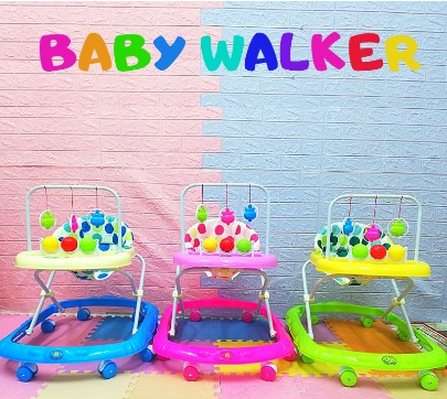 Multifunctional Walker Baby Chair with Play Toys Folding Baby Walker 6-18 Months Baby Anti-rollover