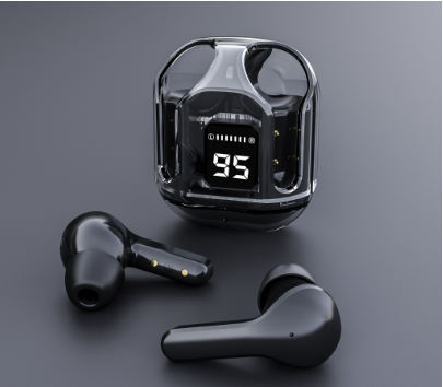Air31 Transparent Wireless Bluetooth 5.3 Earphones Support Call and Touch Control, With a digital display screen to reduce noise