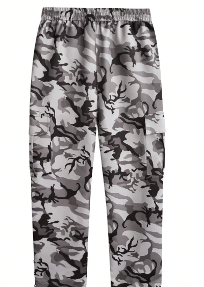 Manfinity EMRG Men's Camouflage Printed Drawstring Pants (Random Pattern)