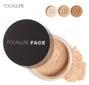 Focallure Loose Setting Powder 3 Colours Waterproof Weightless Soft-velvet Blurring With Cosmetic Puff Oil Control Compact Powde Make Up Powder Makeup Primer