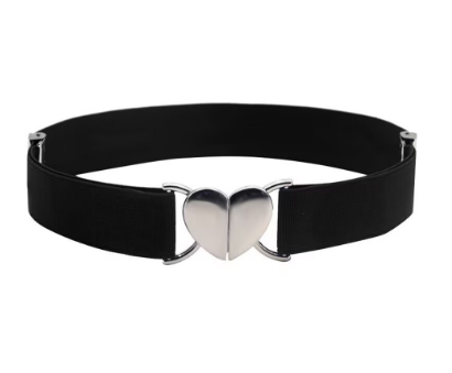 Lovito Women Heart Belt LFA02050 Brown/Black