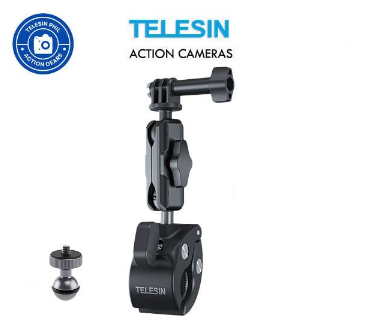 TELESIN Crab Claw PC Motorcycle & Bicycle Handlebar Tube Clamp Mount for Action Cameras GP-HBM-003