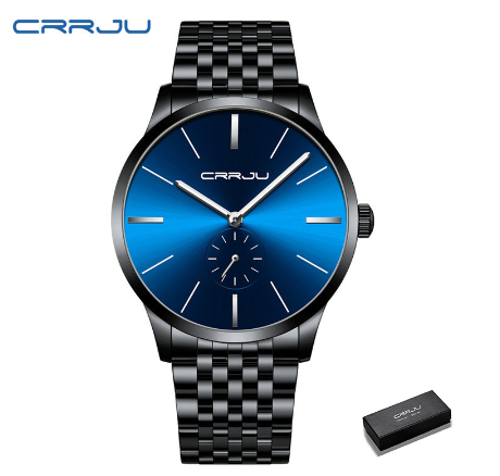 CRRJU men's watch casual fashion simple design quartz movement business style sports waterproof 2166 M04