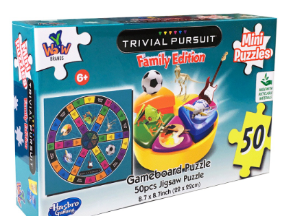 YWOW Hasbro Trivial Pursuit 50 pcs Mini Puzzle