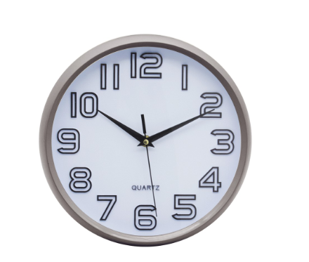Silent Wall Clock 10" Inches  Easy Read Embossed Numbers Analog Home