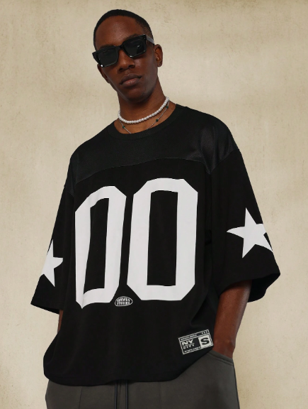 SUMWON Oversized Baller Tee With Star & Number Graphic Print