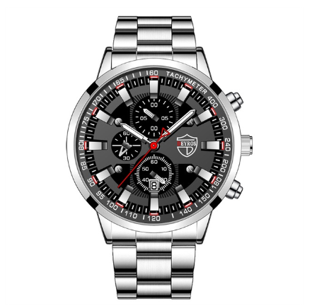 Full Steel Men's Military Sport Waterproof Watch Quartz Business Men Wristwatch Casual Black Men Watch for Men Relo for Men 10