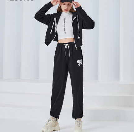 Sporty Contrast Binding Zipper Solid Outdoor Jackets (Black)