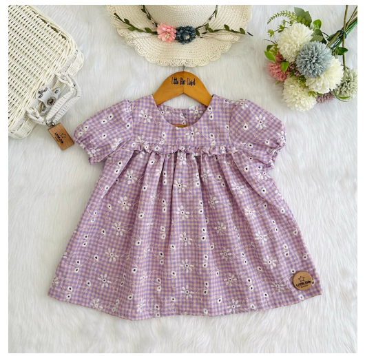 Littlestar Baby Kids Puff Sleeves Eyelet Mini Dress S6