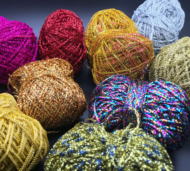 Bling Hollow Crochet Yarn Hand Knitting Yarn DIY Knit Yarn Fancy Woolen Yarn