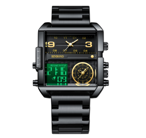 Binbond Brand Watch Oversized Dial Multifunctional Sports Quartz Watch Men's Watch Men's Watch M5