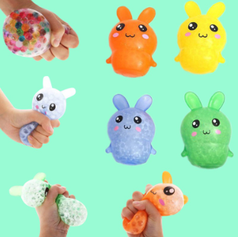Bunny Stress Ball Squeeze Pinch Vent Ball Decompression Color Bead Decompression Anxiety Relief Toy