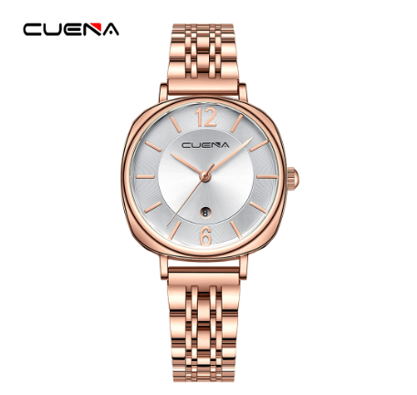 New CUENA Original Women Watches Fashion Brand Casual Business Stainless Steel Waterproof Quartz Analog 6055 W02