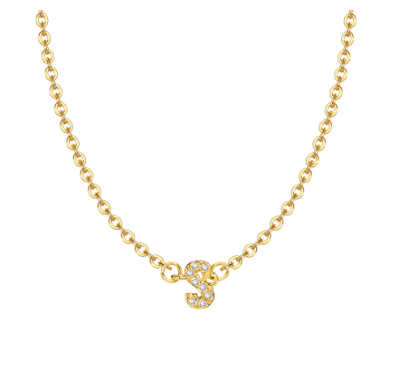 Vnox Initial Choker 18K Gold Letter A-Z Pendant Necklace Accessories for Women S